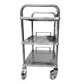 Surgical Stainless Steel Medical 2 Shelves Instrument Cart Trolley